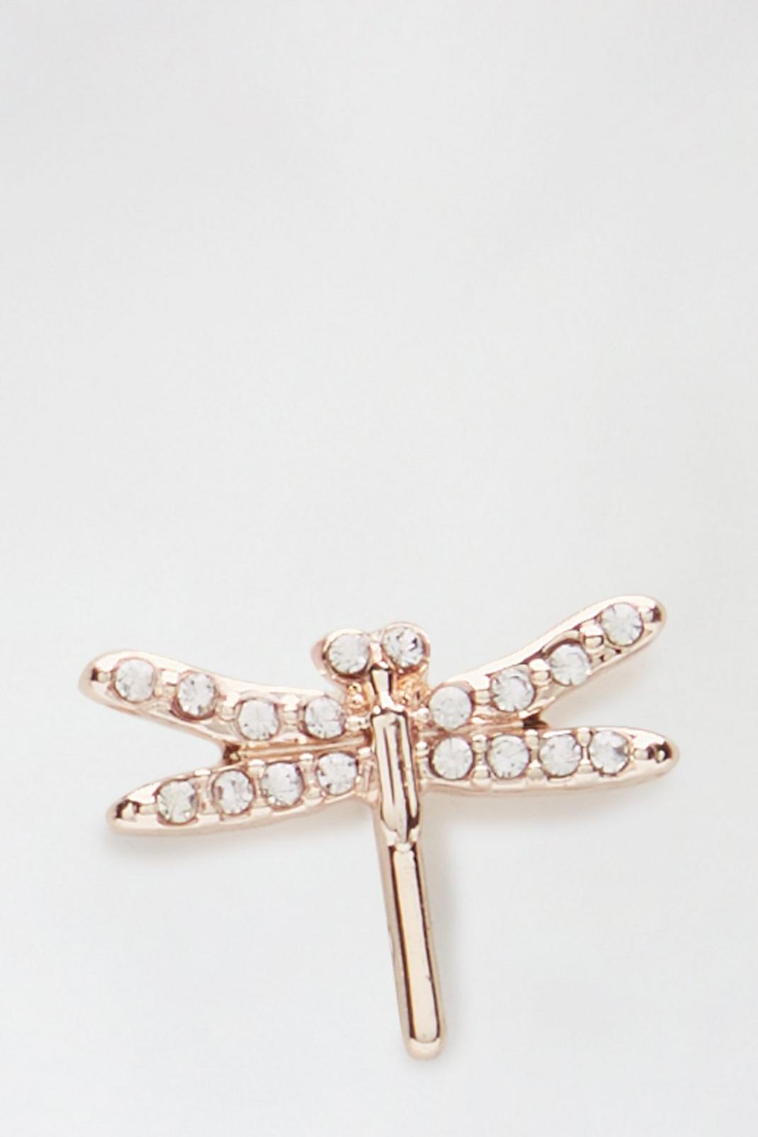 128 Gold Dragonfly Studs image number 2