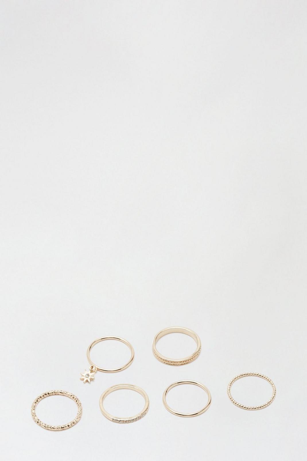 128 Gold Multi Pack Stacking Rings image number 1