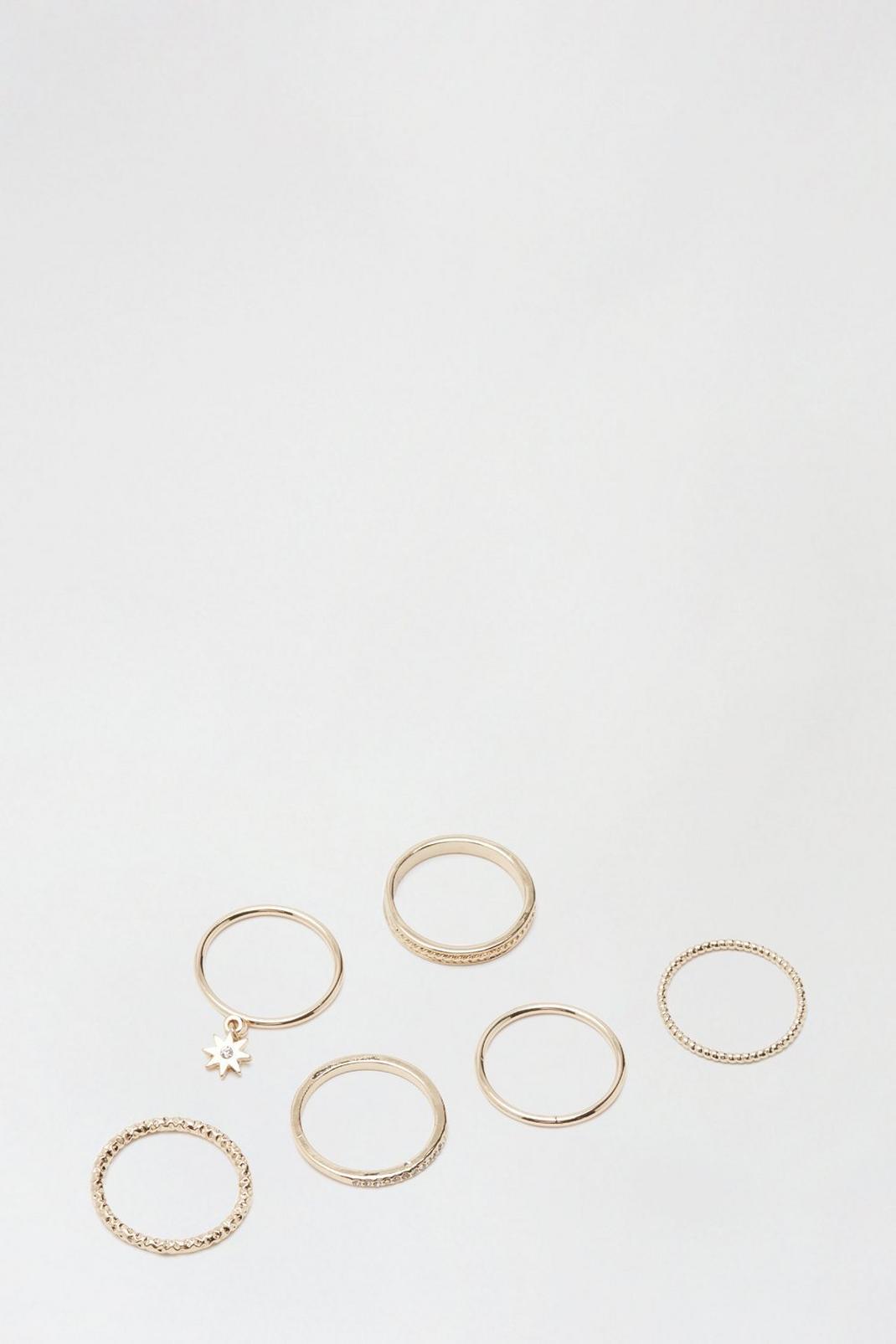 128 Gold Multi Pack Stacking Rings image number 2