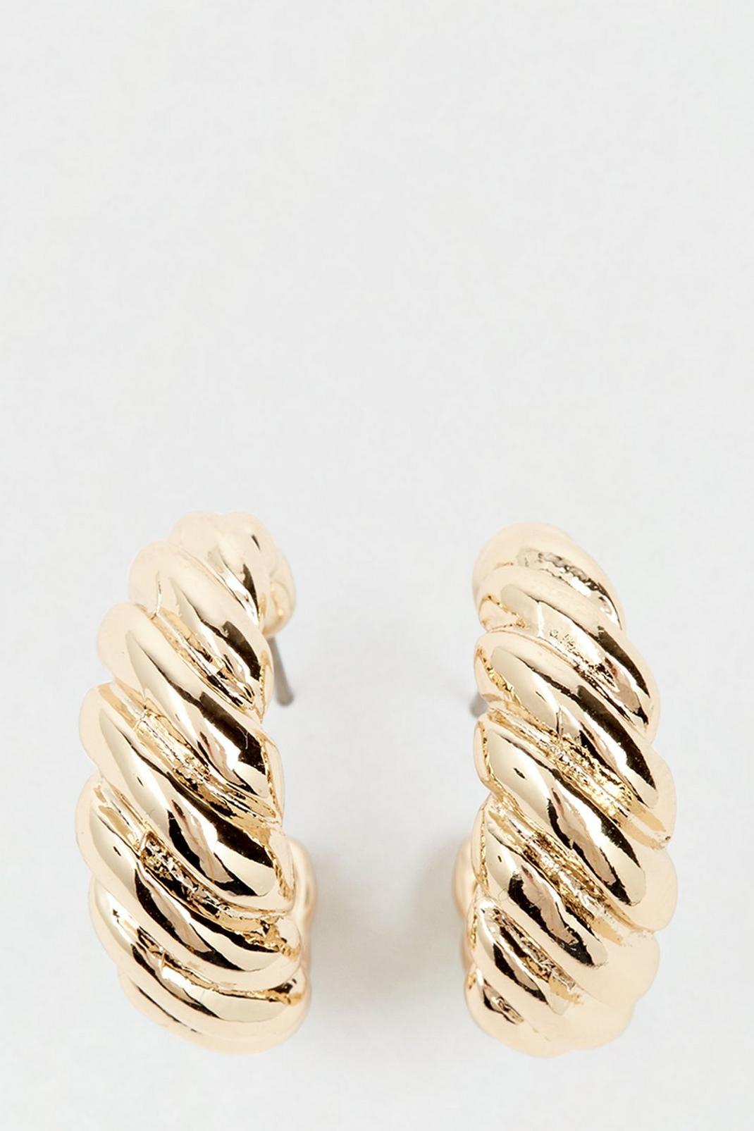 Gold Coil Detail Hoop Earrings image number 1
