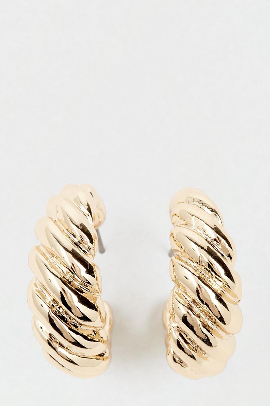 Gold Coil Detail Hoop Earrings