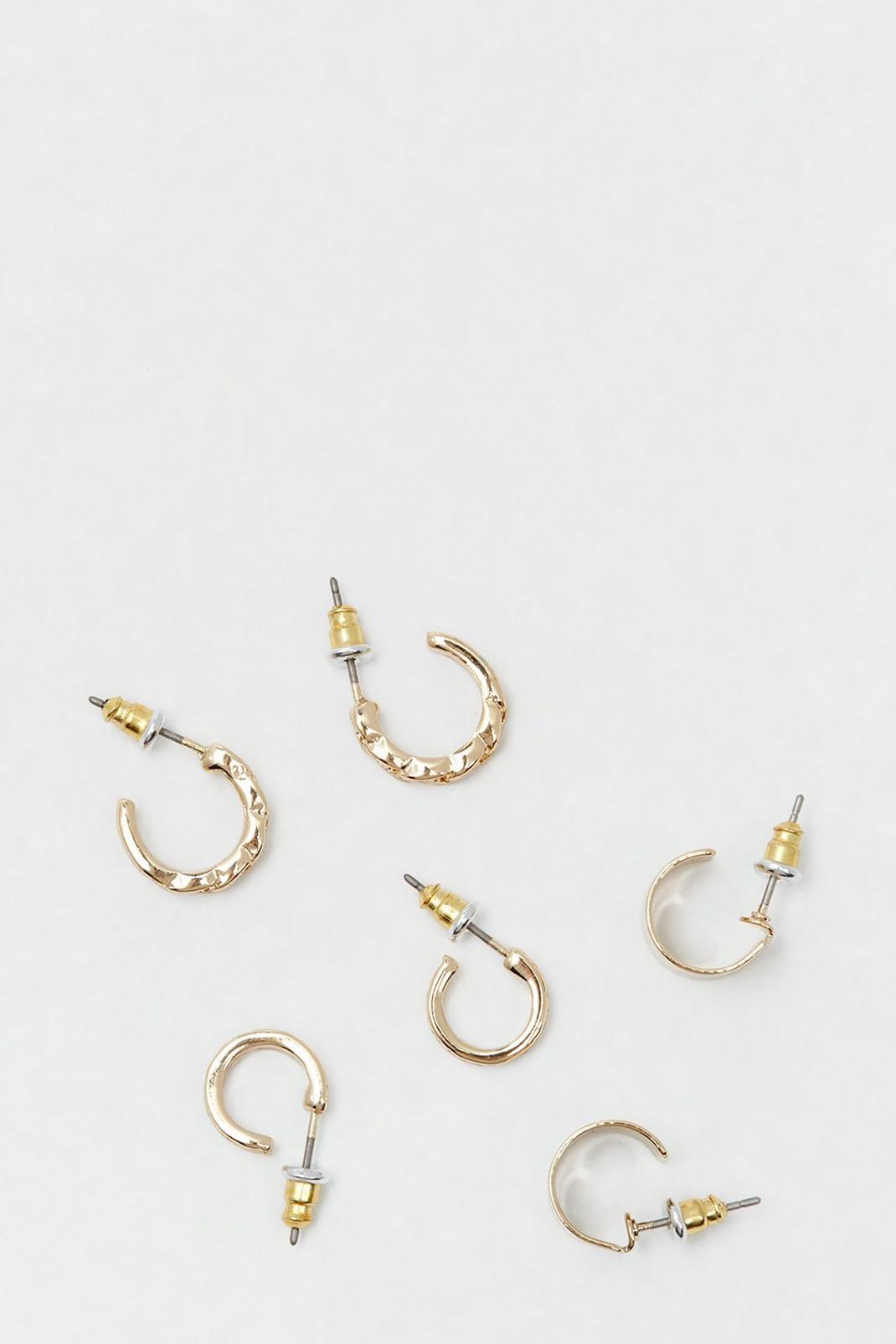 Multi Shape Gold Hoop Earrings image number 1