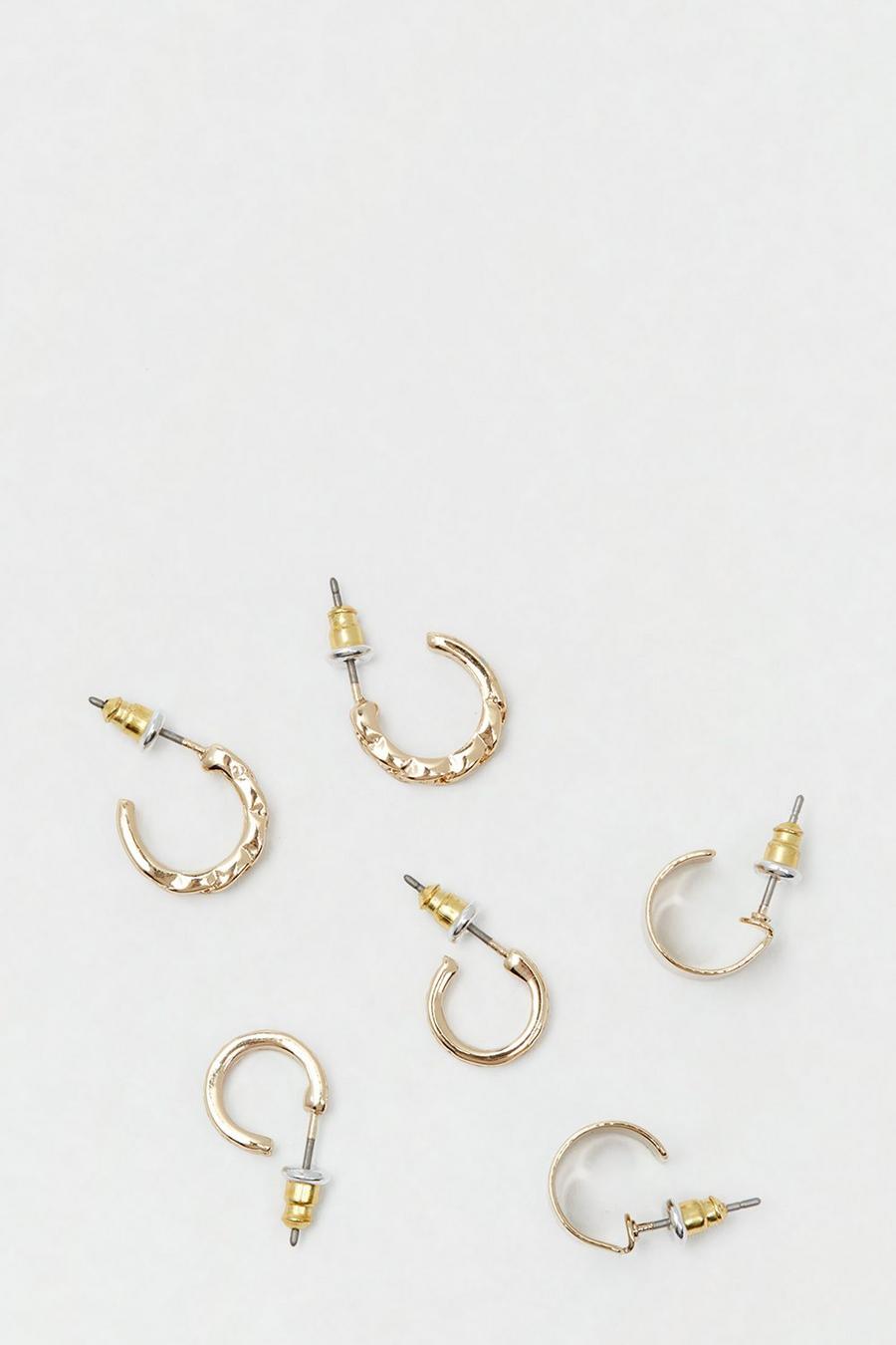 Multi Shape Gold Hoop Earrings