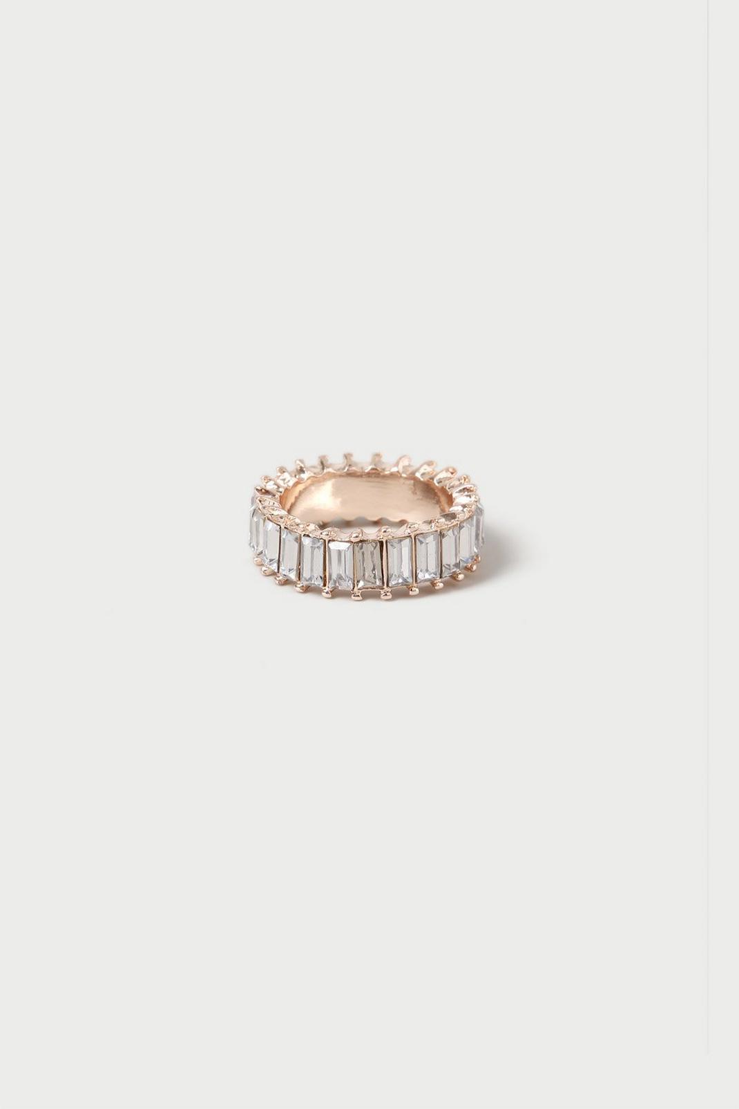Gold Baguette Diamanté Ring image number 1