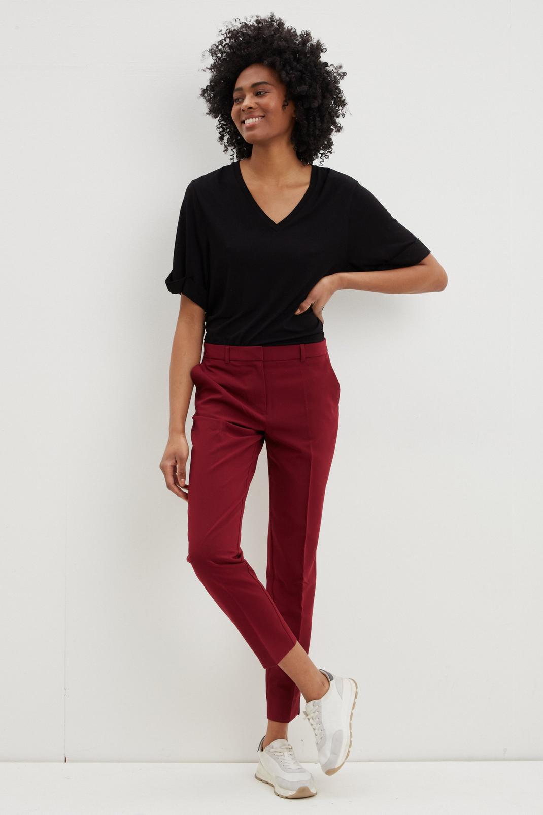 Tall Berry Ankle Grazer Trousers image number 1