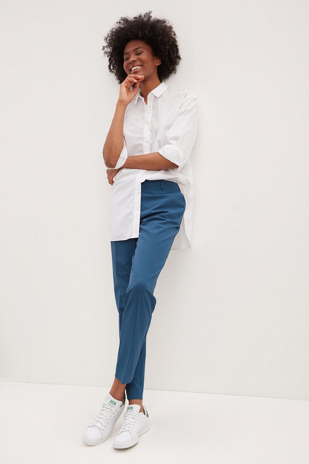 168 Tall Teal Ankle Grazer Trousers image number 1