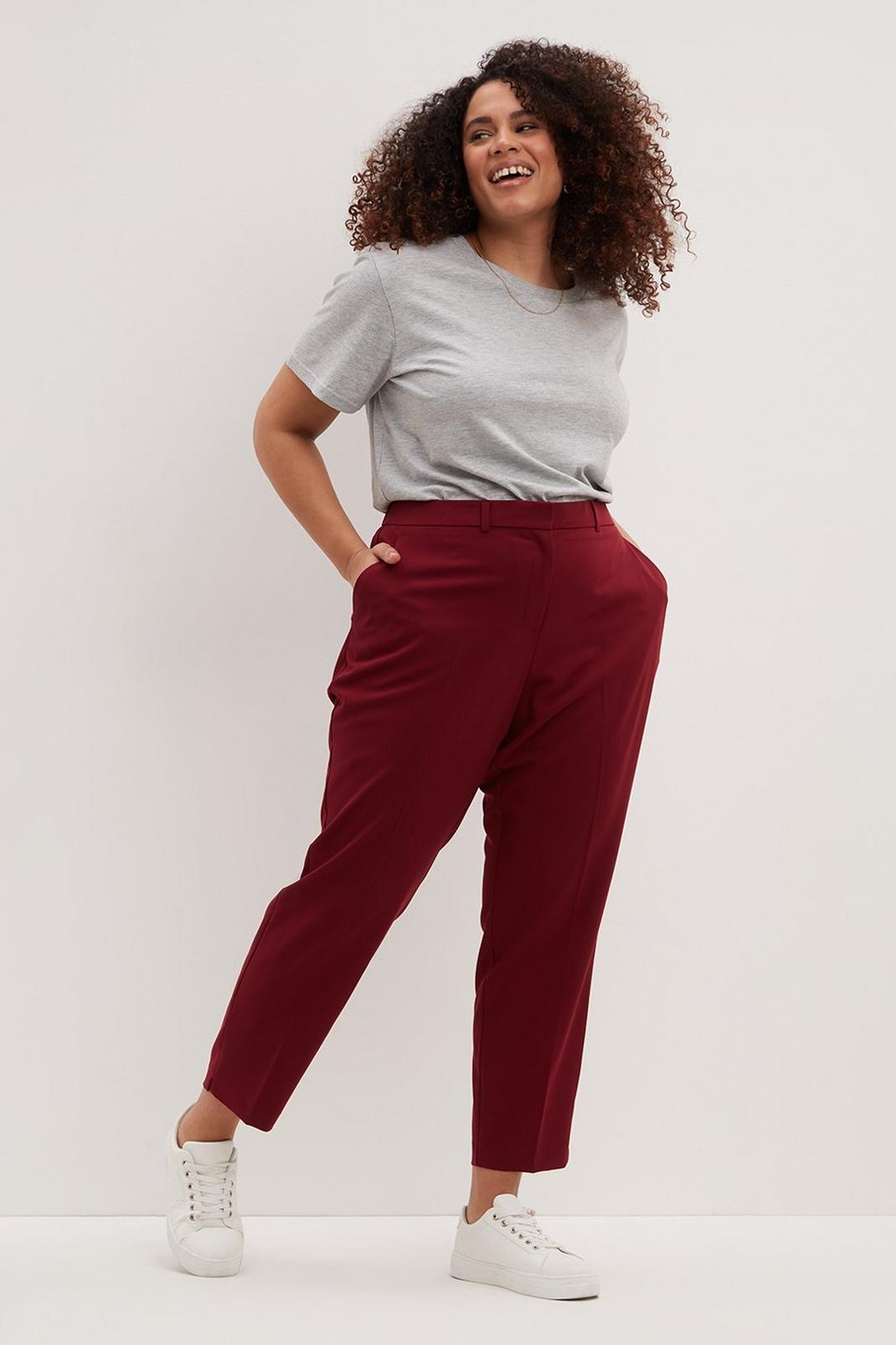 Curve Berry Ankle Grazer Trousers image number 1
