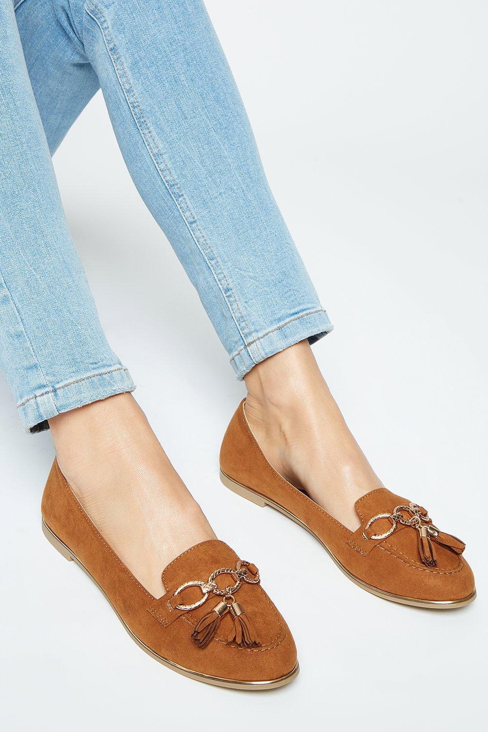 dorothy perkins tan loafers