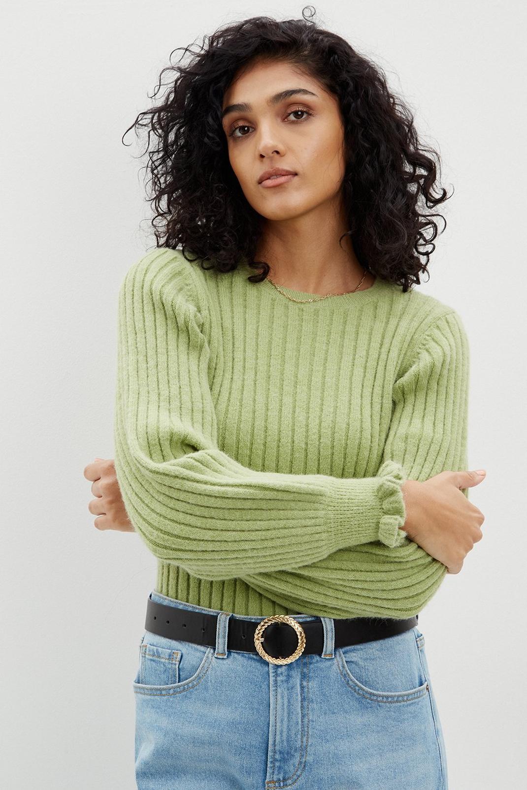 194 Ribbed Frill Cuff Jumper image number 2