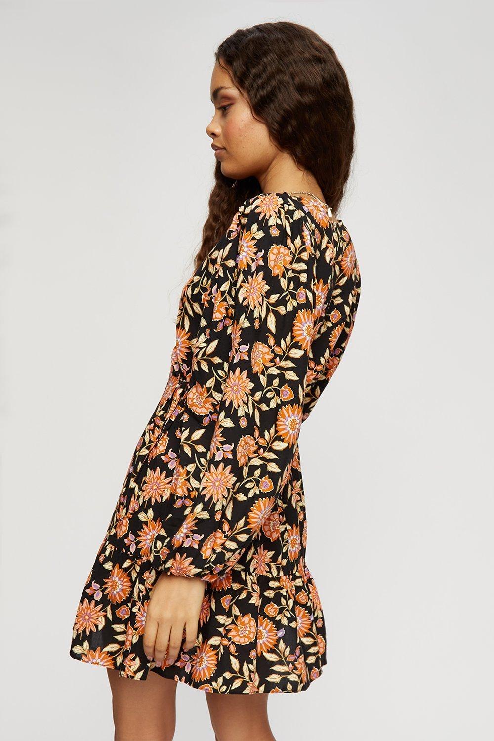 dorothy perkins orange floral dress