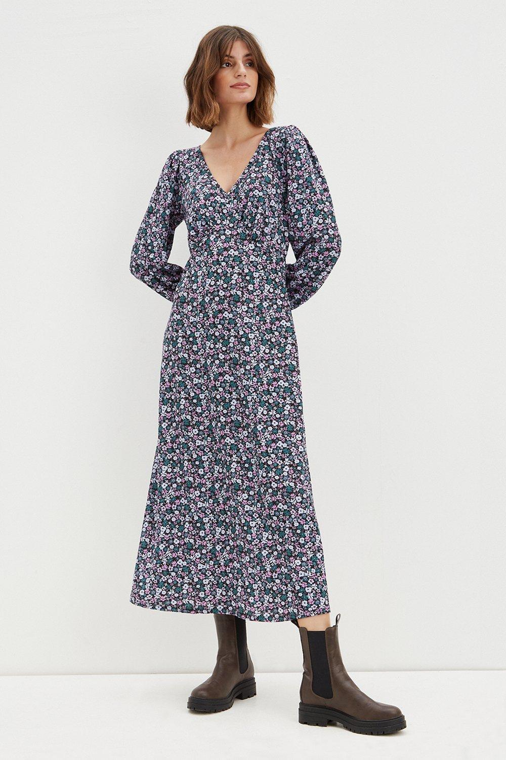 tall midi dress with sleeves