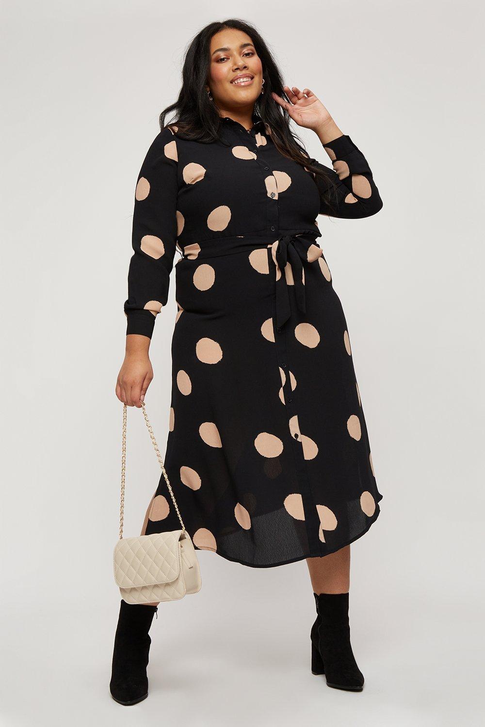 spotty long sleeve dress