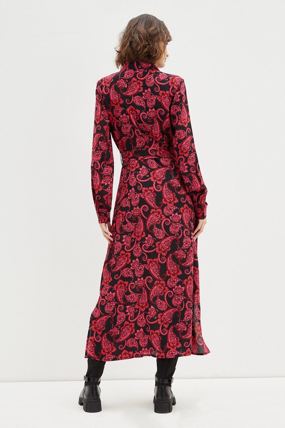 warehouse paisley shirt dress