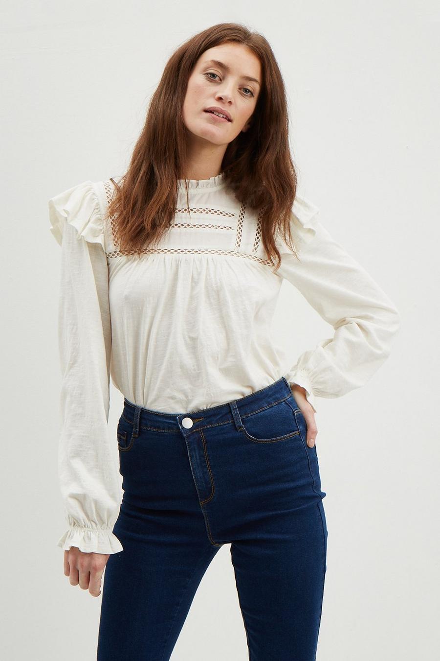 Tall Lace Trim Detail Jersey Top