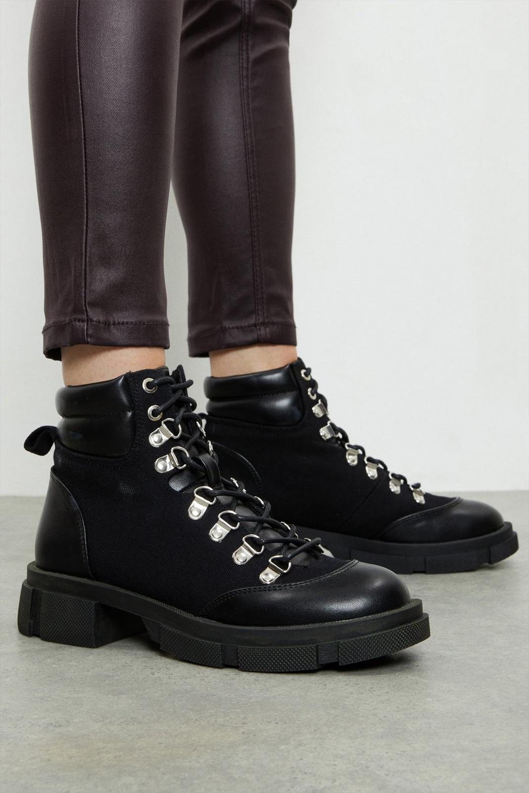 Black Faith: Aria Canvas Hiker Boots image number 1