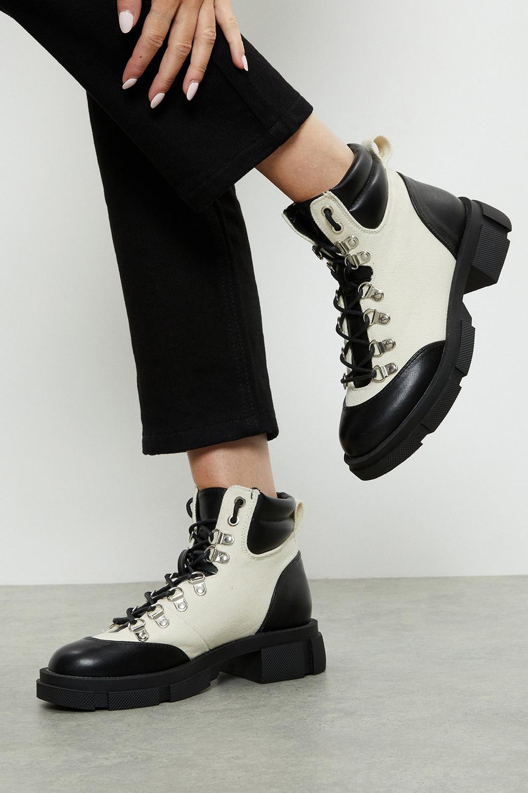 White Faith: Aria Canvas Hiker Boots image number 1