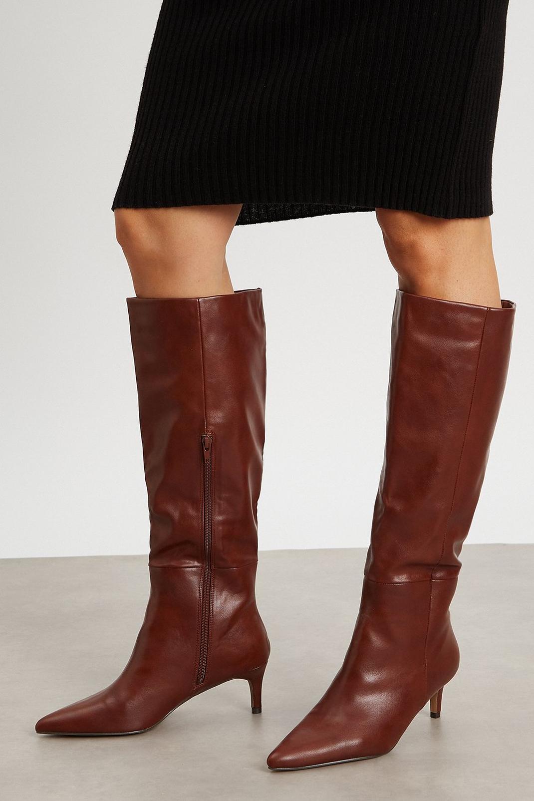 Tan Principles: Kate Pointed Long Boots image number 1