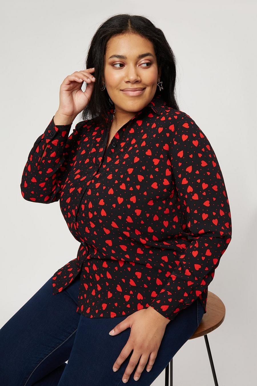 Curve Red Heart Shirt