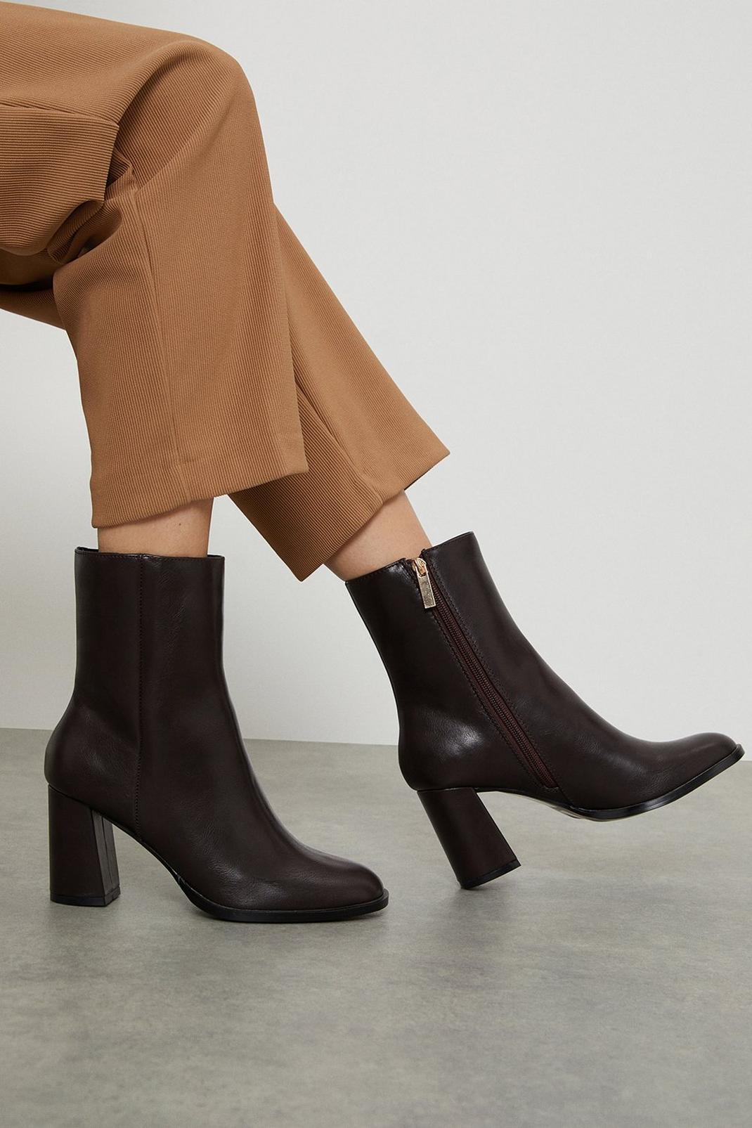 Chocolate Principles: Axa Heeled Ankle Boots image number 1