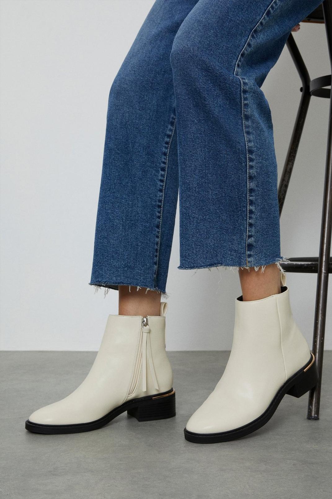 White Faith: Monty Zip Pull Ankle Boots image number 1