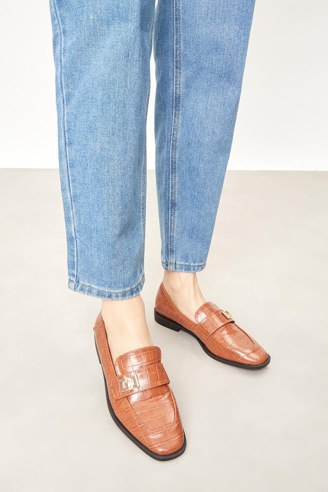Tan Faith: Law Twist Lock Buckle Loafer image number 1