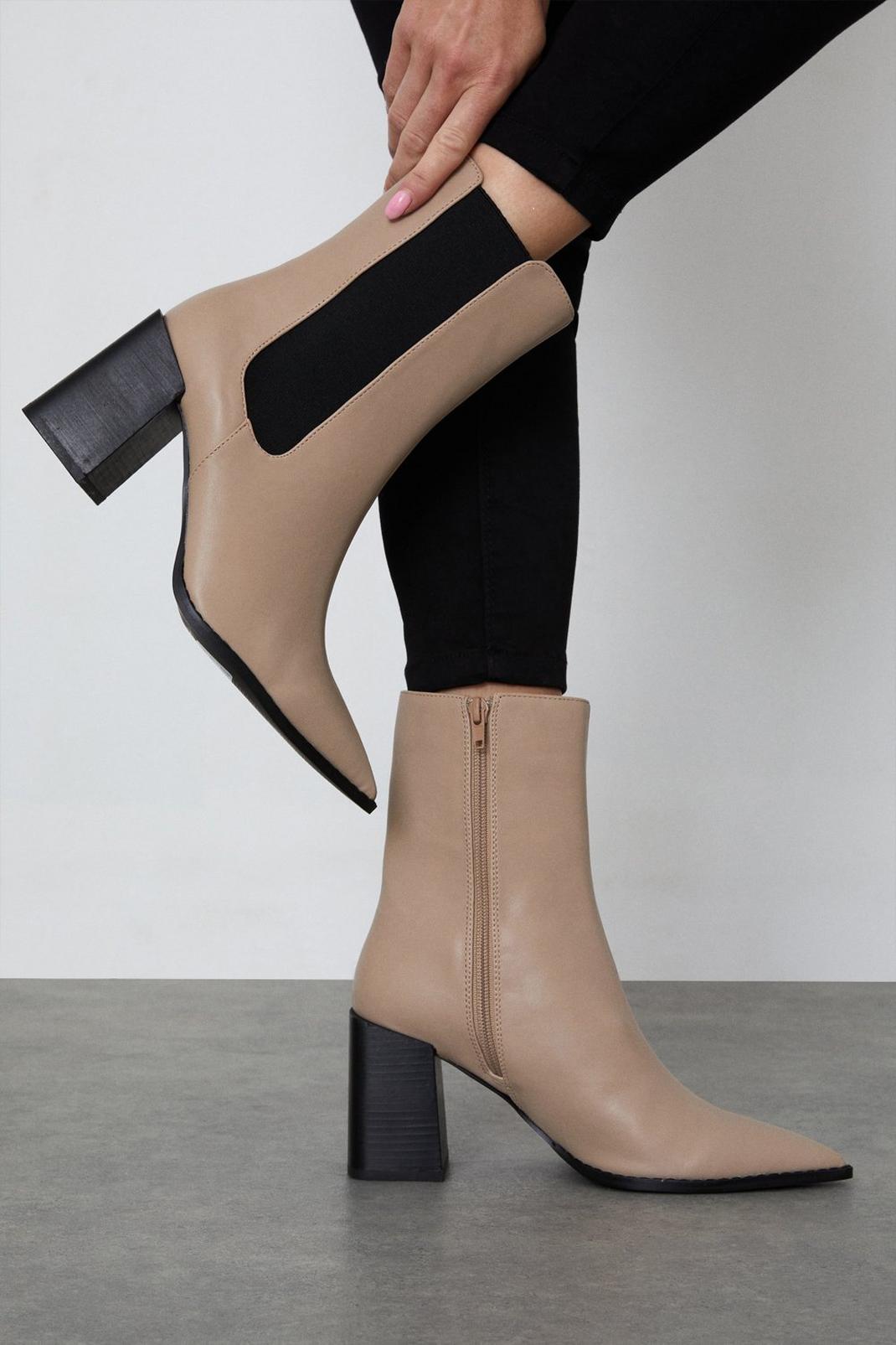 Toupe Principles: Montana Pointed Heeled Ankle Boots image number 1
