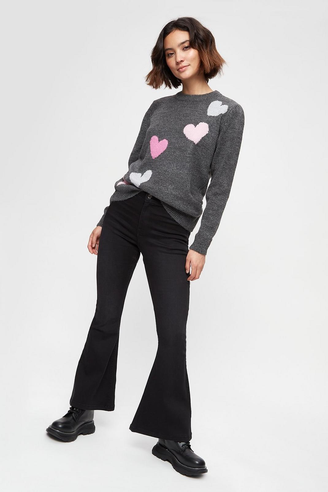 Black Tall High Waisted Jegging Flare image number 1