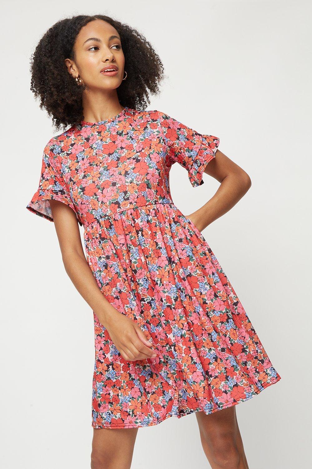 dorothy perkins orange floral dress