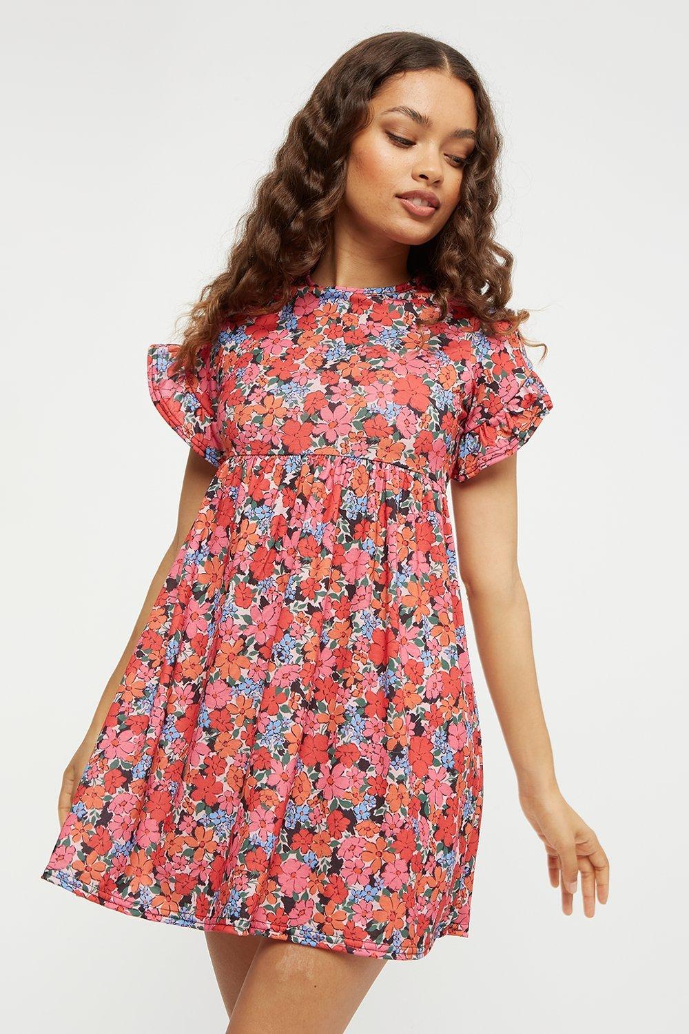 dorothy perkins orange floral dress