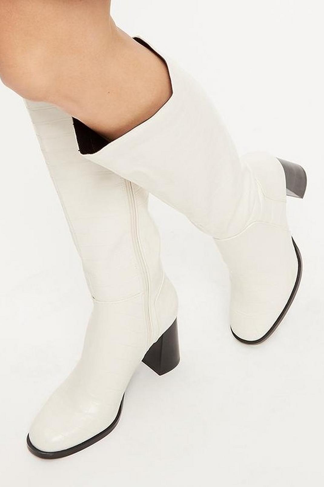 White Principles: Kiley Heeled Long Boots image number 1