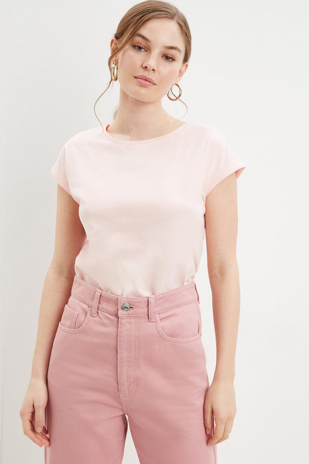 Blush Roll Sleeve T Shirt image number 1