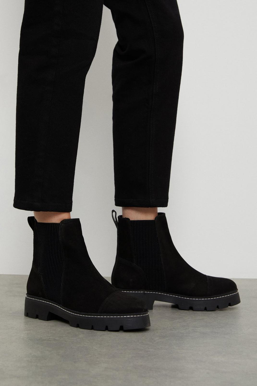 Black Principles: Orlah Leather Ankle Boots image number 1