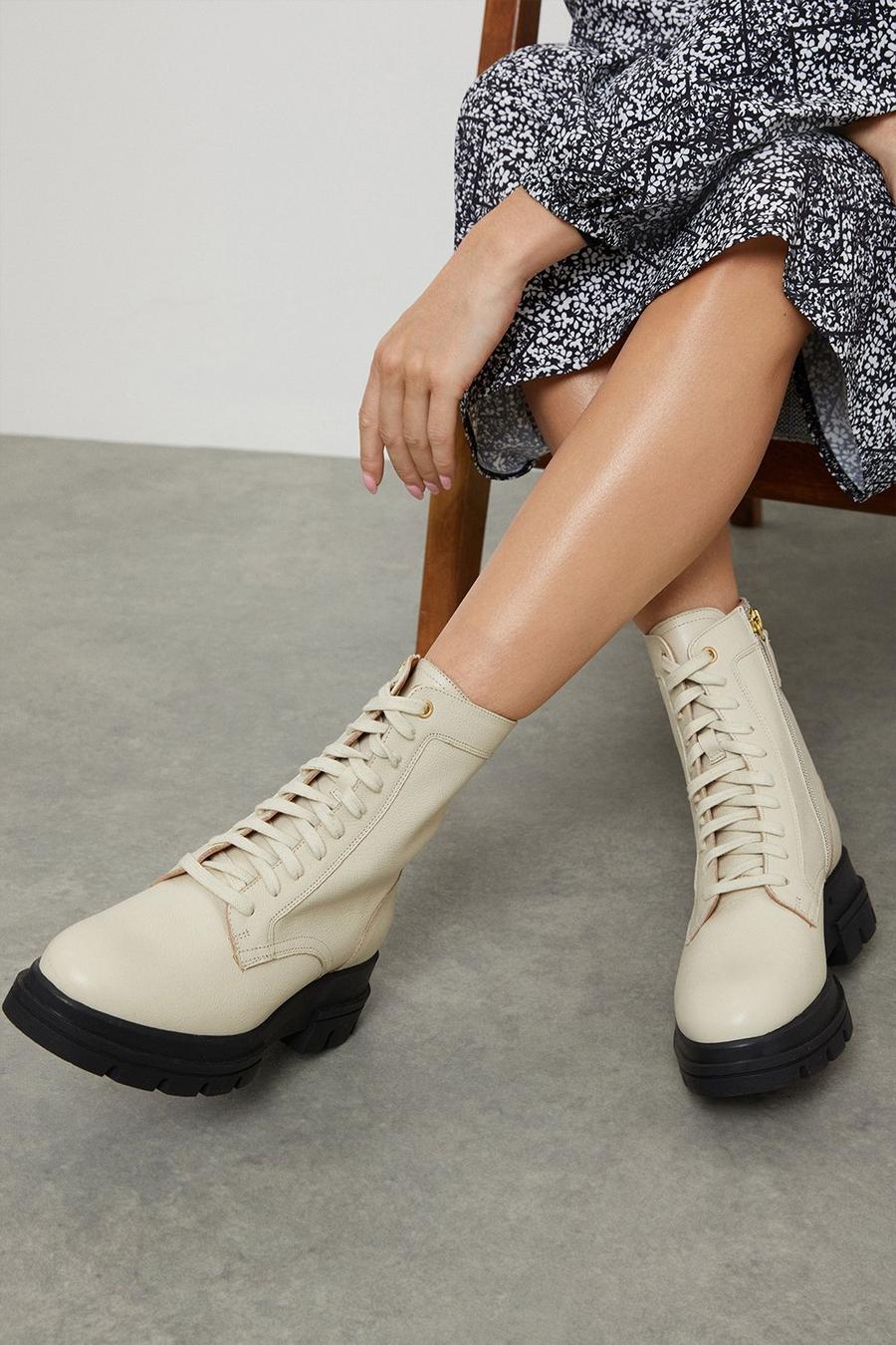 Faith: Oprah Gum Sole Leather Lace Up Boots