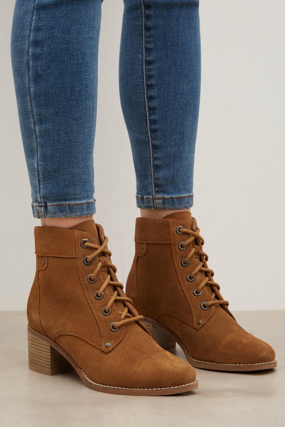 suede high heel ankle boots