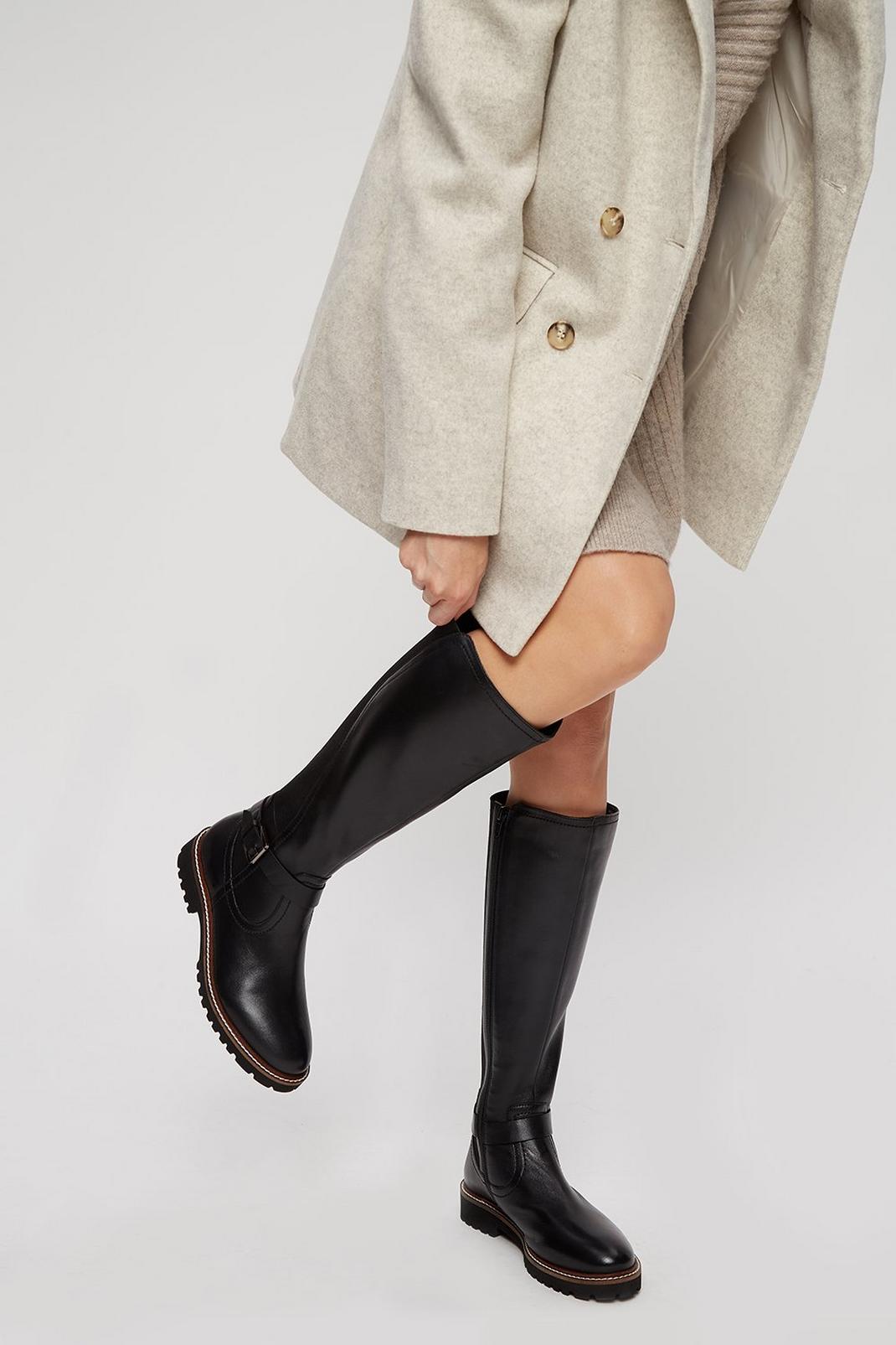 105 Faith: Olive Leather Riding Boot image number 1