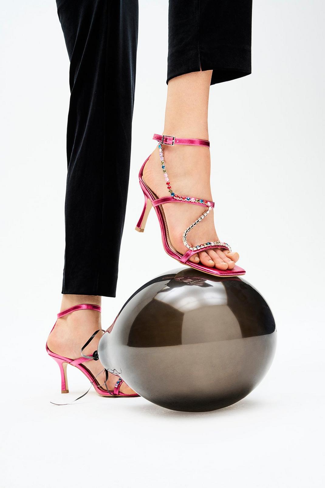 155 Showcase Gwen Strappy Diamante Heeled Sandal image number 1