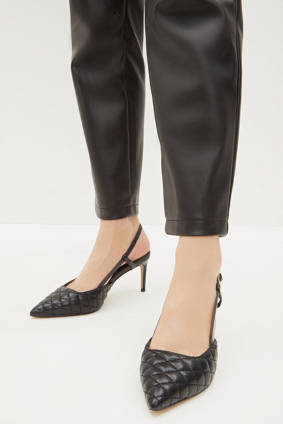 Elena Quilted Slingback Court Shoe