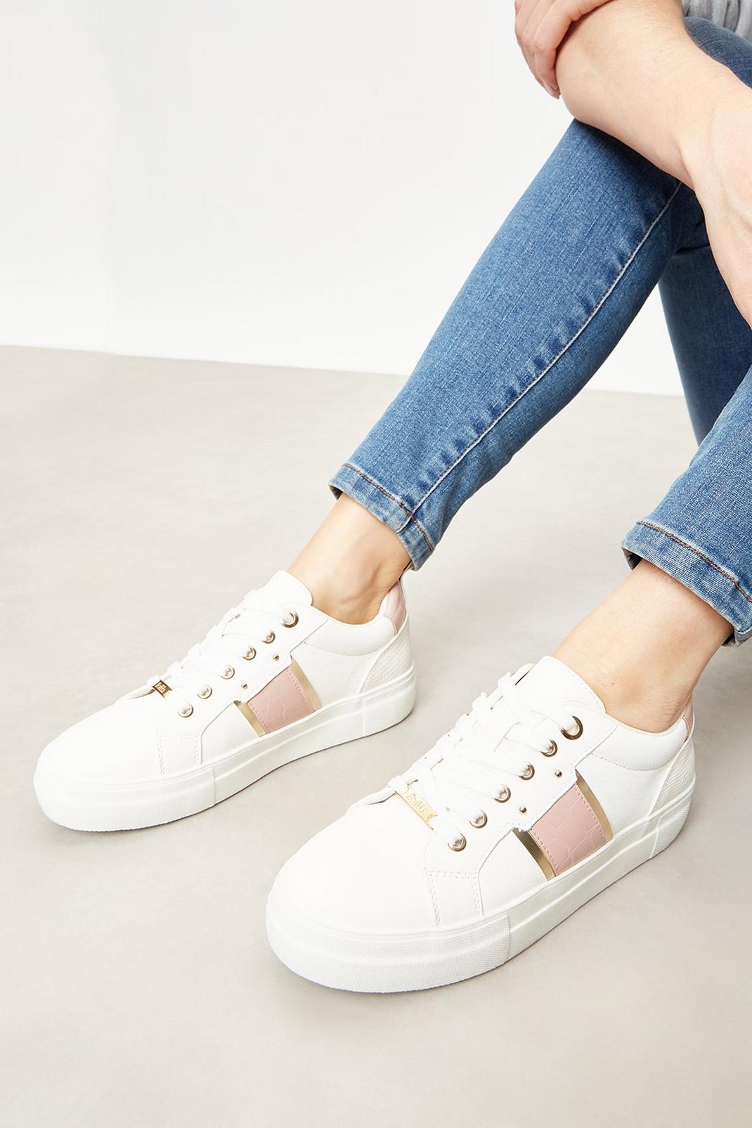 Pale pink Faith: Naples Side Stripe Trainers image number 1