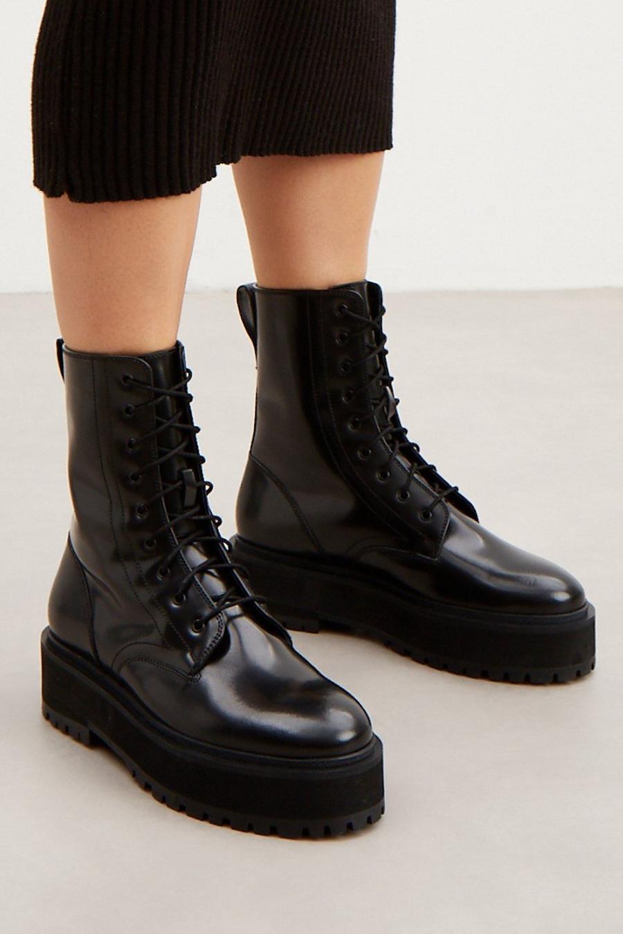 Principles: Marcy Leather Lace Up Biker Boot