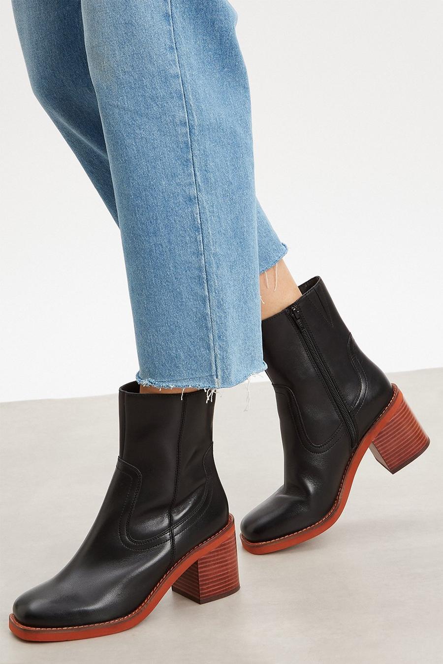 Principles: Muya Leather Ankle Boots