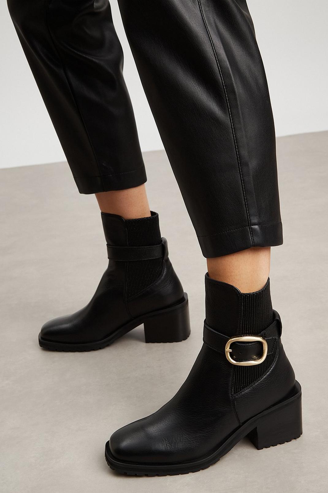 105 Principles: Melissa Leather Buckle Detail Ankle Boot image number 2