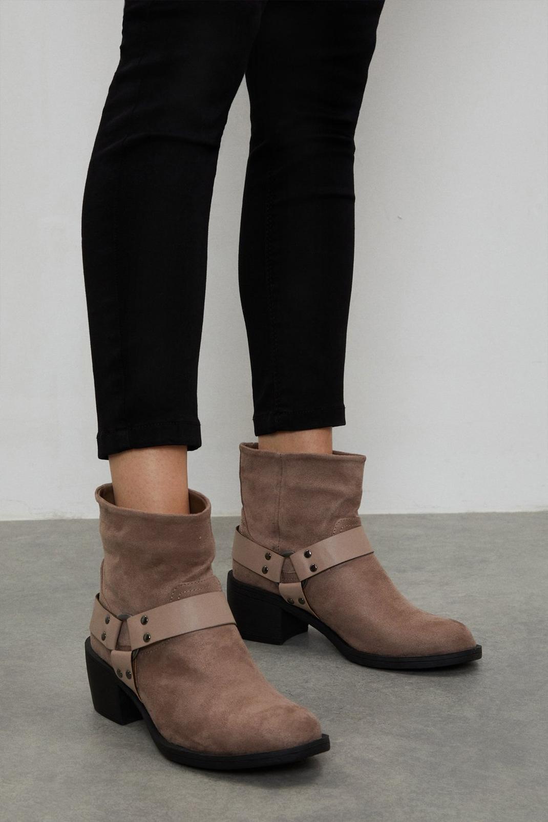 Taupe Good For The Sole Footwear: Mariah Comfort Western Ankle Boots image number 1