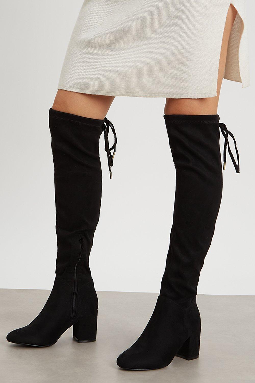 Principles: Kayla Over The Knee Block Heel Boot | Dorothy Perkins UK