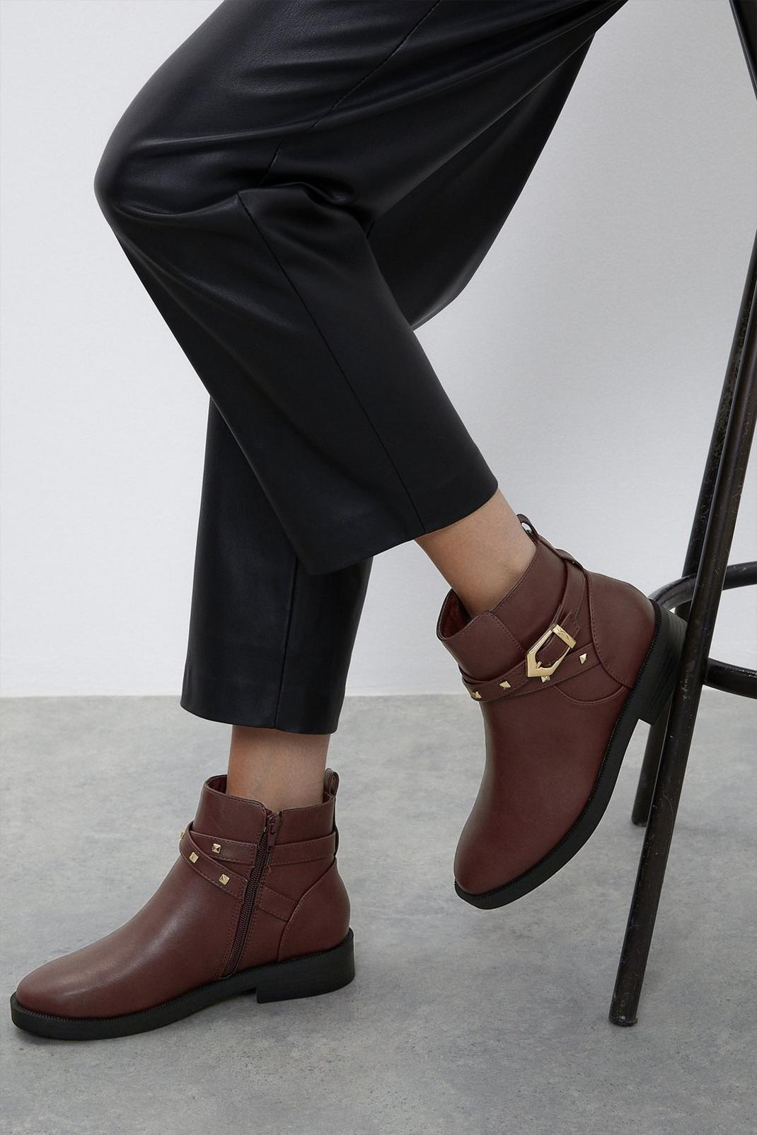 Burgundy Good For The Sole: Maisie Comfort Wrap Strap Ankle Boot image number 1