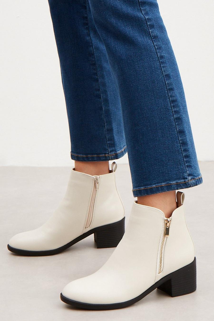 Good For The Sole: Mona Comfort Zip Detail Ankle Boot