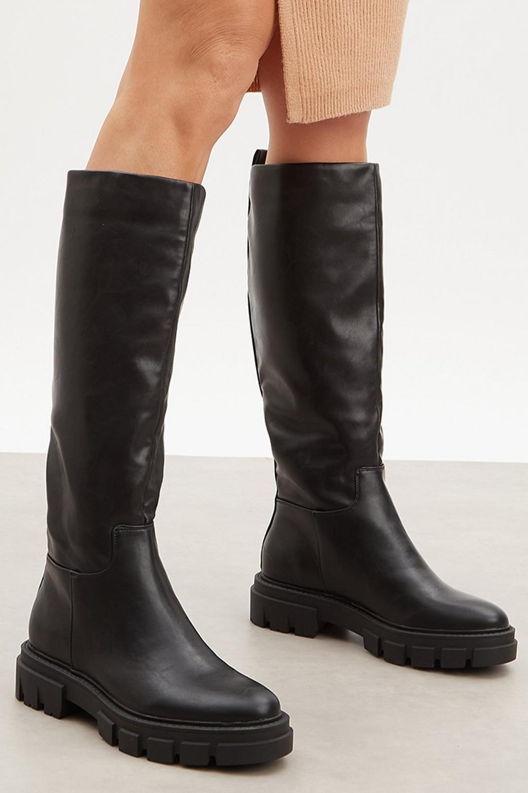 Black Principles: Kimmy Chunky Knee Boots image number 1