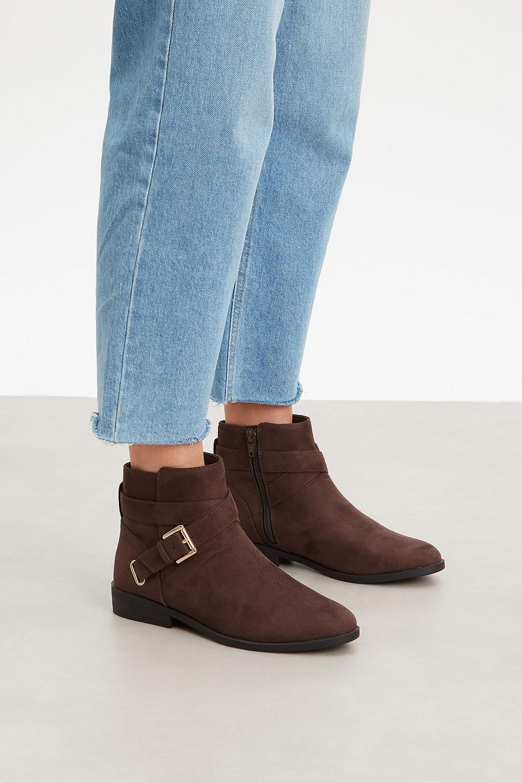 Chocolate Principles: Myra Wrap Buckle Ankle Boot image number 1