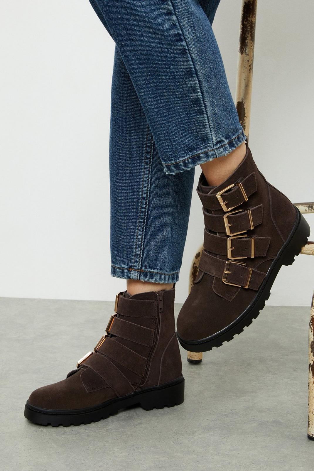 Chocolate Faith: Sacha Suede Ankle Boots image number 1