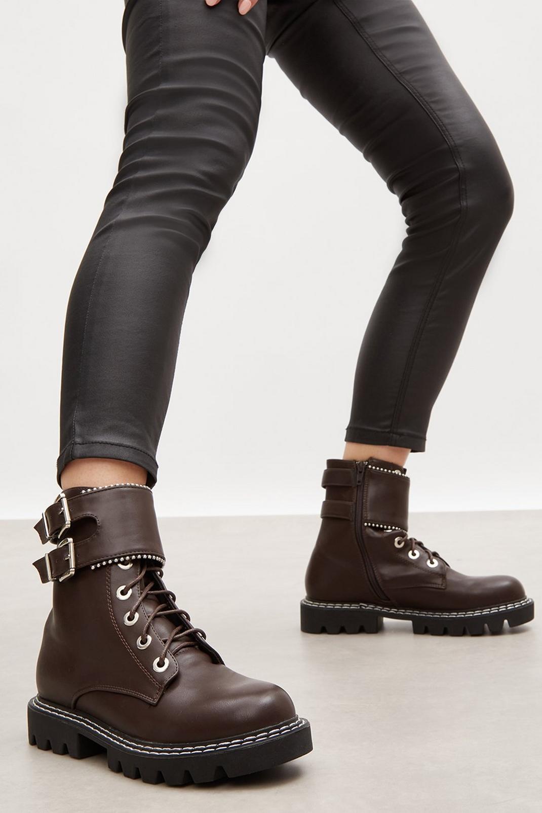 186 Faith: Mila Double Buckle Lace Up Boot image number 2