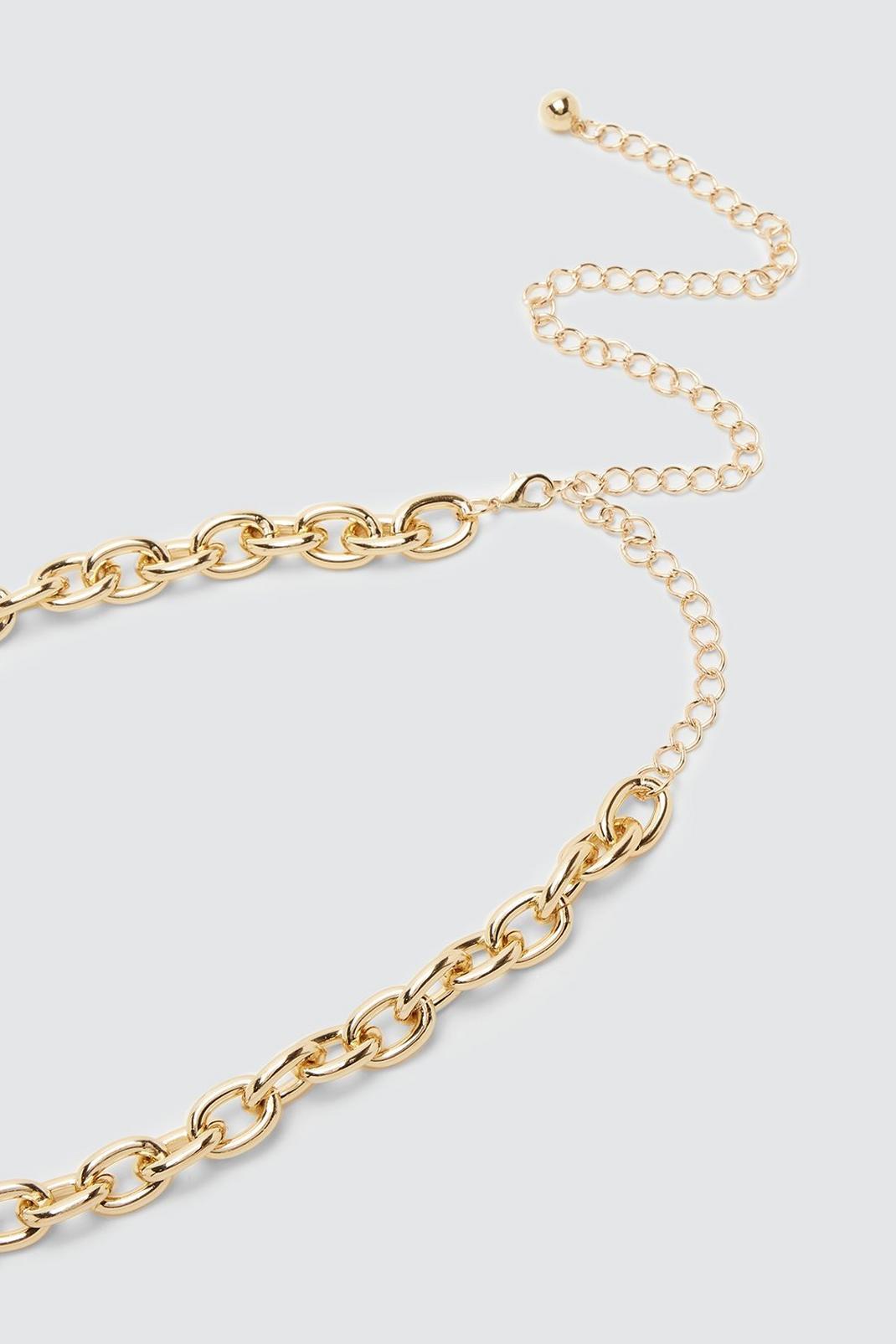 128 Gold Chunky Chain Drop Chain Belt image number 2